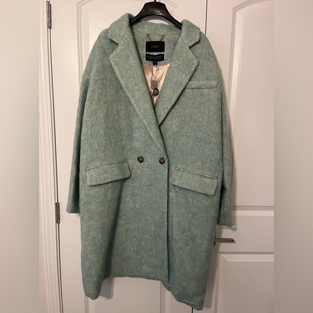 J.Crew Relaxed Topcoat in Italian Brushed Wool Blend Wintergreen XXL - Picture 6 of 13